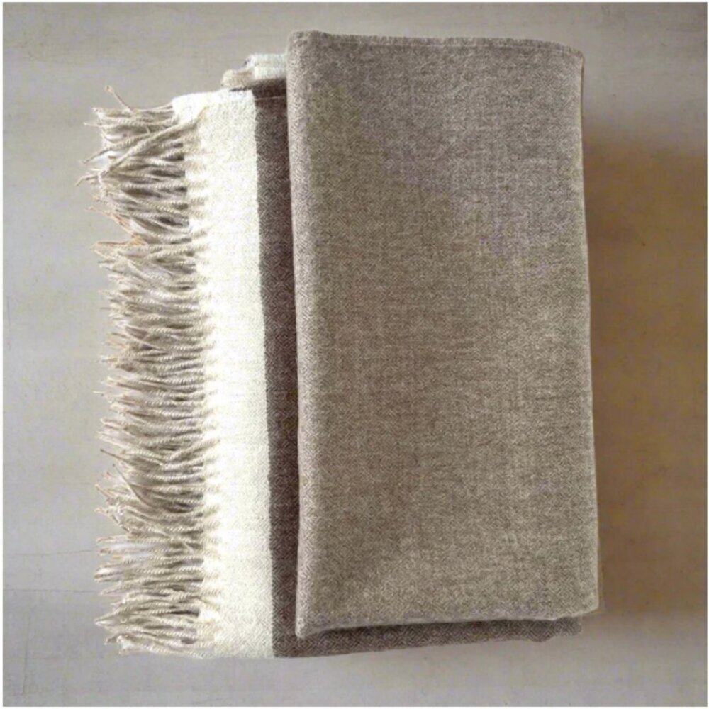 ARTZNL 100% Baby Alpaca ECO Throw Undyed Blanket Large Brown All Season Luxury - Picture 11 of 12